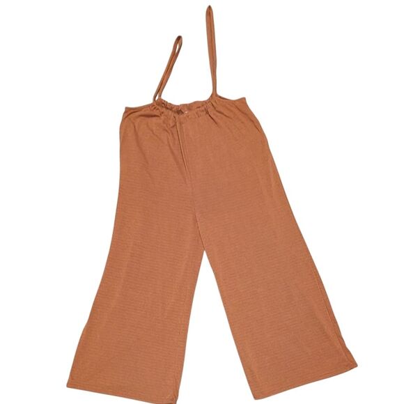 Bucketlist Wide Leg Solid Textured Suspender Pants size Medium R5104A bohemian - Picture 9 of 10